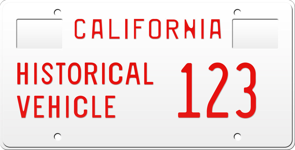 CALIFORNIA HISTORICAL VEHICLE LICENSE PLATE 6"x12" (156.5mm x 305mm)