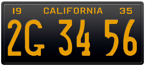 1935 CALIFORNIA LICENSE PLATE