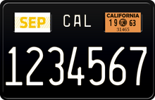 Load image into Gallery viewer, 1963 California Motorcycle License Plate - Black License Plate with White Text