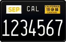 Load image into Gallery viewer, 1966 California Motorcycle License Plate - Black License Plate with White Text