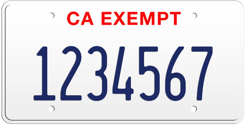 1998 STATE EXEMPT CALIFORNIA LICENSE PLATE CA EXEMPT