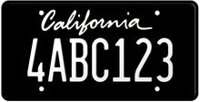 Load image into Gallery viewer, CALIFORNIA BLACK LICENSE PLATE - SHOW PLATE
