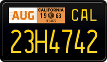 Load image into Gallery viewer, 1963 CALIFORNIA MOTORCYCLE LICENSE PLATE