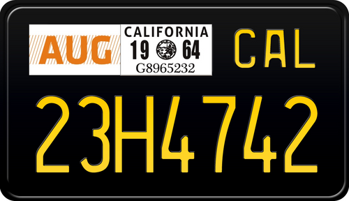 1964 CALIFORNIA MOTORCYCLE LICENSE PLATE