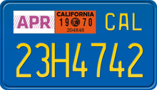 画像をギャラリービューアに読み込む, 1970 CALIFORNIA MOTORCYCLE LICENSE PLATE