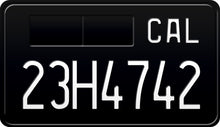Učitajte sliku u preglednik galerije, 1968 California Motorcycle License Plate - Black License Plate with White Text