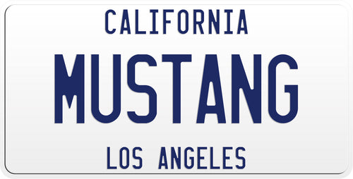 CALIFORNIA WHITE LICENSE PLATE IN TWO LINES