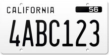Cargar imagen en el visor de la galería, 1956 California License Plate - White License Plate with Black Text