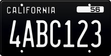 Kép betöltése a galériamegjelenítőbe: 1956 California License Plate - Black License Plate with White Text