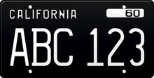 將圖片載入圖庫檢視器 1960 California License Plate - Black License Plate with White Text.