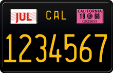 Load image into Gallery viewer, 1968 CALIFORNIA MOTORCYCLE LICENSE PLATE