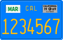 Load image into Gallery viewer, 1969 CALIFORNIA MOTORCYCLE LICENSE PLATE