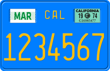画像をギャラリービューアに読み込む, 1974 CALIFORNIA MOTORCYCLE LICENSE PLATE