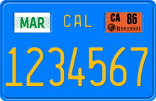 Load image into Gallery viewer, 1986 CALIFORNIA MOTORCYCLE LICENSE PLATE