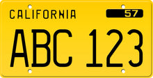 Load image into Gallery viewer, 1957 CALIFORNIA LICENSE PLATE 6&quot;x12&quot; (156.5mm x 305mm)
