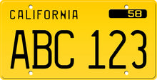 Load image into Gallery viewer, 1958 CALIFORNIA LICENSE PLATE 6&quot;x12&quot; (156.5mm x 305mm)
