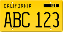 Load image into Gallery viewer, 1961 CALIFORNIA LICENSE PLATE 6&quot;x12&quot; (156.5mm x 305mm)
