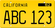 Load image into Gallery viewer, 1962 CALIFORNIA LICENSE PLATE 6"x12" (156.5mm x 305mm)
