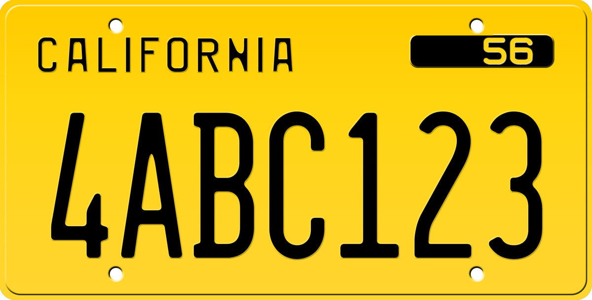 1956 CALIFORNIA LICENSE PLATE 6"x12" (156.5mm x 305mm)