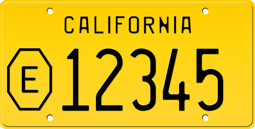 1962 COUNTY EXEMPT CALIFORNIA LICENSE PLATE
