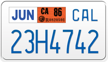 Load image into Gallery viewer, 1986 CALIFORNIA MOTORCYCLE LICENSE PLATE
