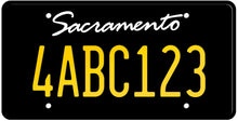 Load image into Gallery viewer, CALIFORNIA WHITE LICENSE PLATE - SACRAMENTO SHOW PLATE