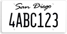 Load image into Gallery viewer, CALIFORNIA WHITE LICENSE PLATE - SAN DIEGO SHOW PLATE