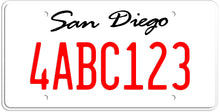 Load image into Gallery viewer, CALIFORNIA WHITE LICENSE PLATE - SAN DIEGO SHOW PLATE