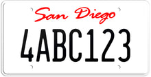 Load image into Gallery viewer, CALIFORNIA WHITE LICENSE PLATE - SAN DIEGO SHOW PLATE