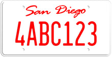 Load image into Gallery viewer, CALIFORNIA WHITE LICENSE PLATE - SAN DIEGO SHOW PLATE
