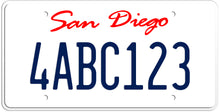 Load image into Gallery viewer, CALIFORNIA WHITE LICENSE PLATE - SAN DIEGO SHOW PLATE