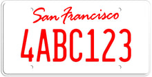 Load image into Gallery viewer, CALIFORNIA WHITE LICENSE PLATE - SAN FRANCISCO SHOW PLATE