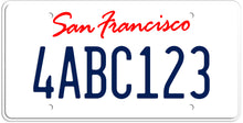 Load image into Gallery viewer, CALIFORNIA WHITE LICENSE PLATE - SAN FRANCISCO SHOW PLATE
