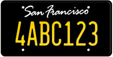 Load image into Gallery viewer, CALIFORNIA BLACK LICENSE PLATE - SAN FRANCISCO SHOW PLATE