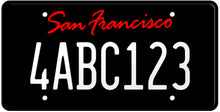 Load image into Gallery viewer, CALIFORNIA BLACK LICENSE PLATE - SAN FRANCISCO SHOW PLATE