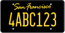 Load image into Gallery viewer, CALIFORNIA BLACK LICENSE PLATE - SAN FRANCISCO SHOW PLATE