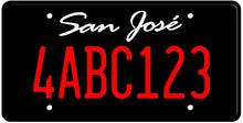 Load image into Gallery viewer, CALIFORNIA BLACK LICENSE PLATE - SAN JOSE SHOW PLATE