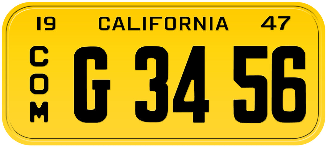 1947 California Commercial License Plate