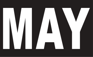 MONTH MAY / MAY STICKER ON CALIFORNIA LICENSE PLATE BLACK AND WHITE