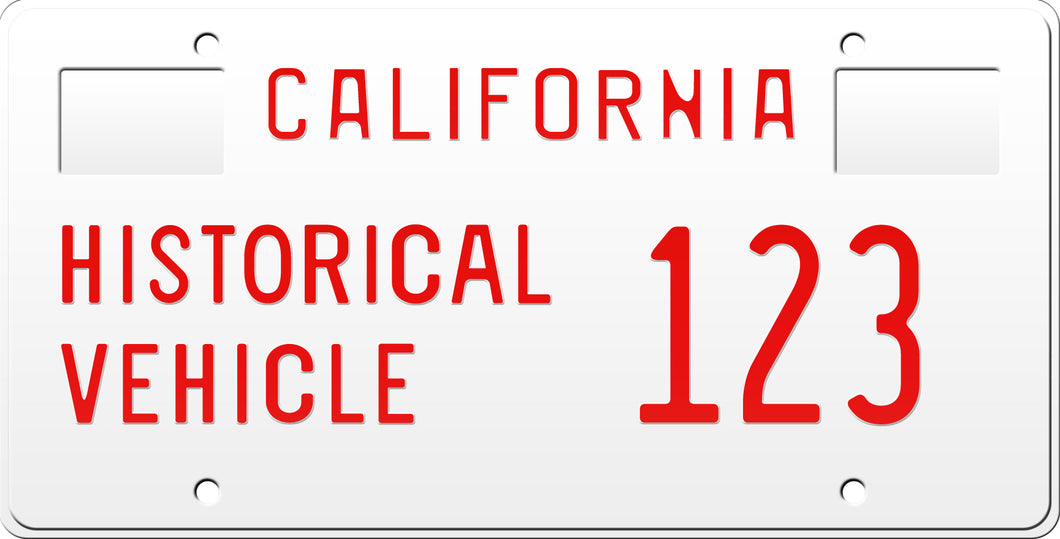 California Historical Vehicle License Plate