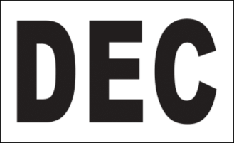 Dec Plate Sticker MONTH DECEMBER / DEC STICKER ON CALIFORNIA LICENSE PLATE WHITE AND BLA