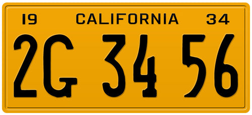 1934 CALIFORNIA LICENSE PLATE 6