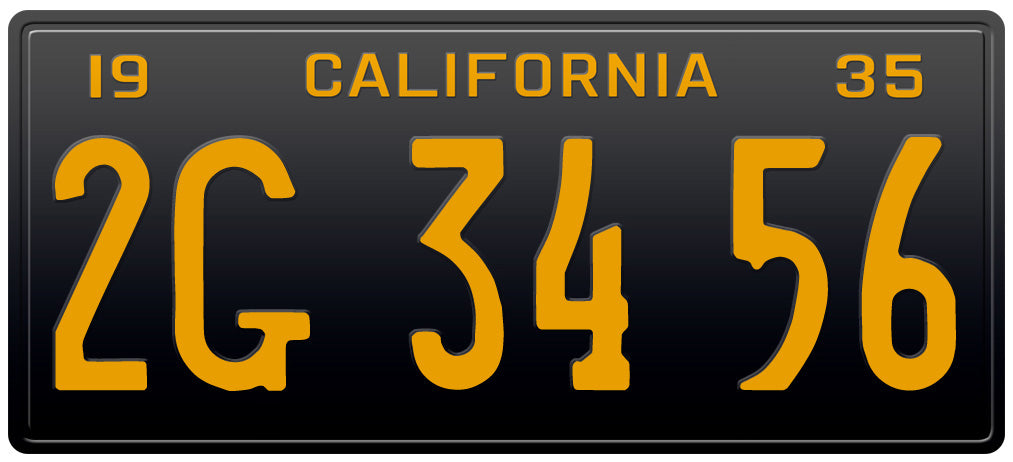 1935 CALIFORNIA LICENSE PLATE