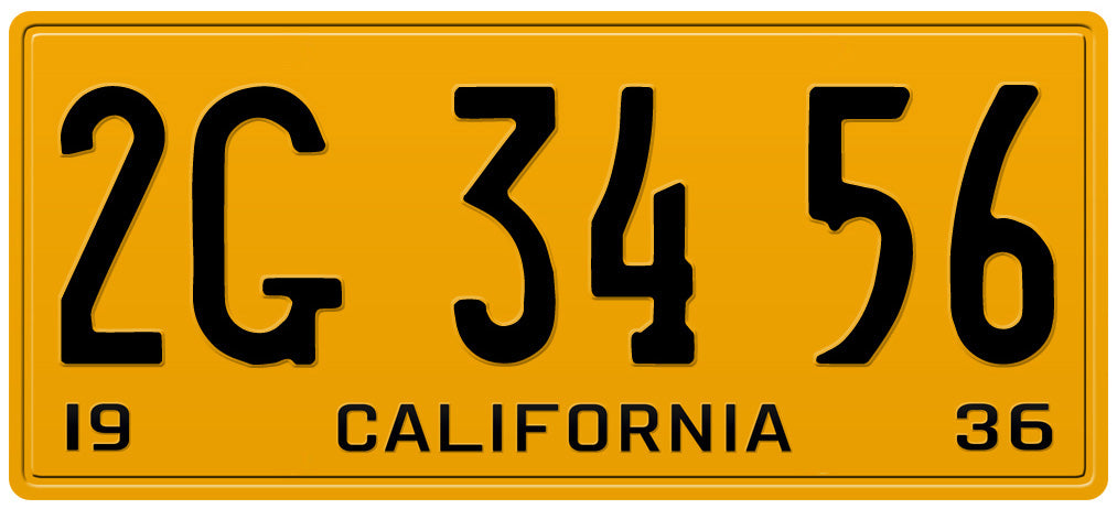 1936 年カリフォルニア ナンバー プレート 6 インチ x 14 インチ