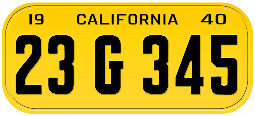 1940 CALIFORNIA LICENSE PLATE