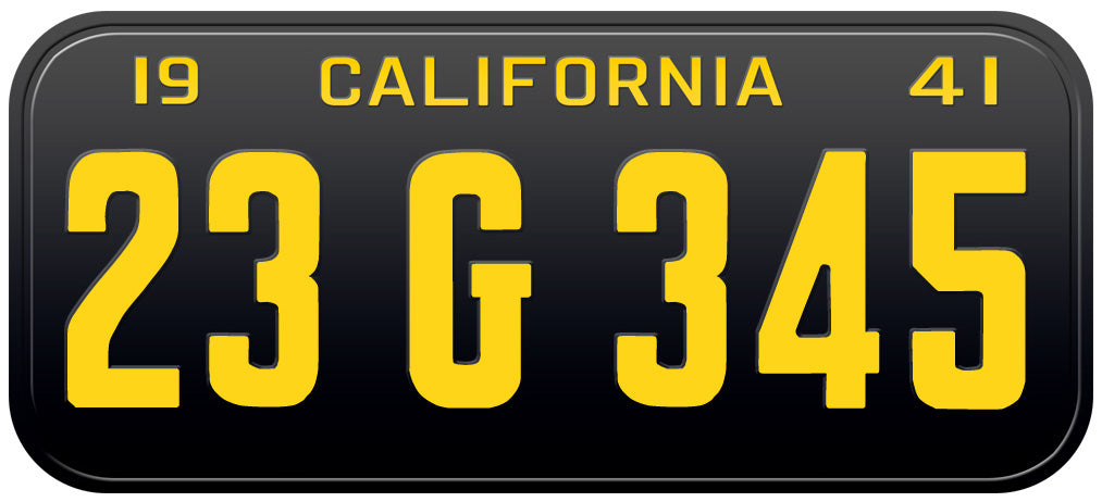 1941 CALIFORNIA LICENSE PLATE