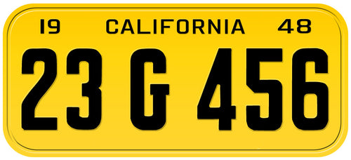 1948 CALIFORNIA LICENSE PLATE