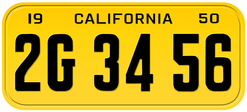 1950 CALIFORNIA LICENSE PLATE