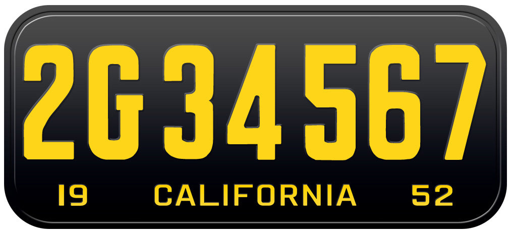 1952 CALIFORNIA LICENSE PLATE