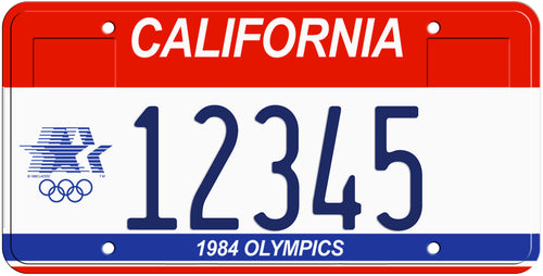 CALIFORNIA 1984 OLYMPICS LICENSE PLATE